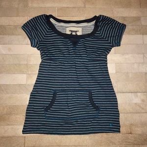 Blue Striped Short Sleeved Tunic By AEO